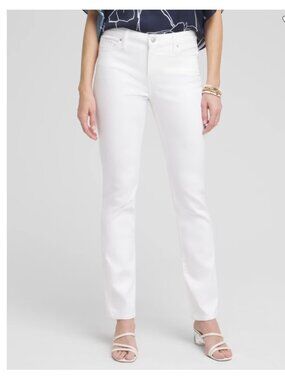 Chicos Platinum Women's White Jeans size 0 Short